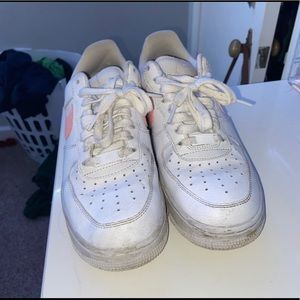 Pink and white air force ones